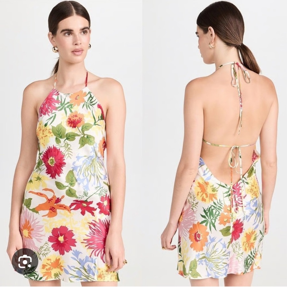 Reformation Jennis Floral Backless Dress